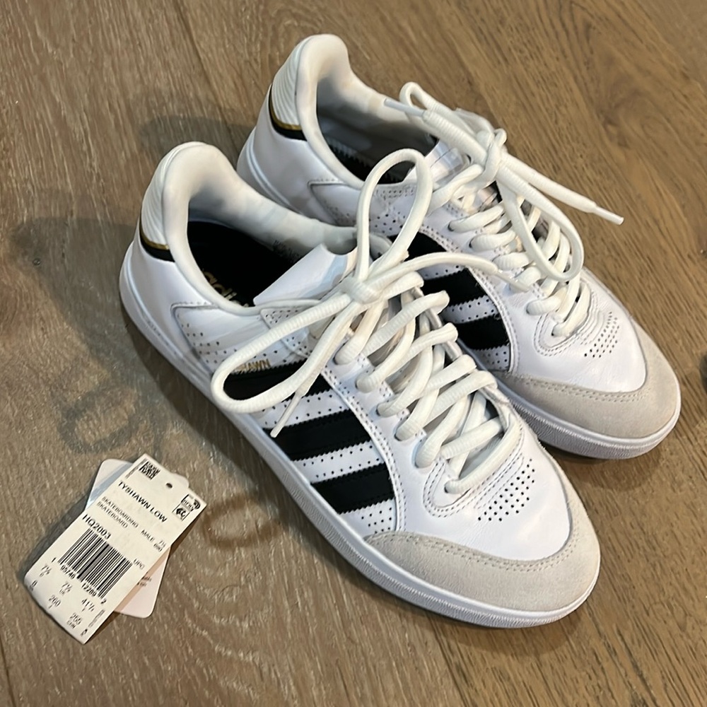 COPY - Adidas “Tyshawn Low” sneaks - Samba colors Cloud White/Core Black/Gold M…